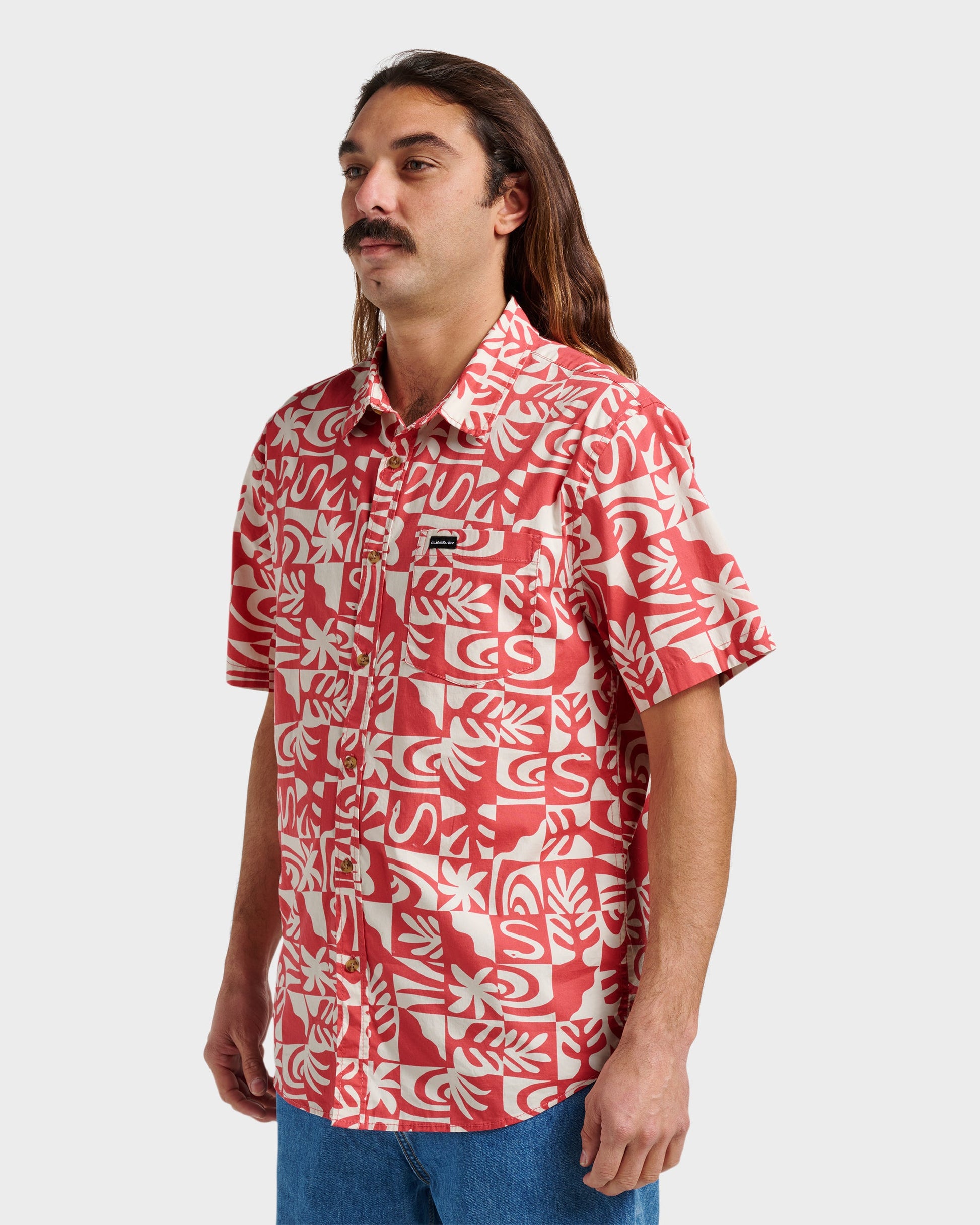 Terra Classic Stretch Short Sleeve Shirt - Mineral Red - Quick Silver