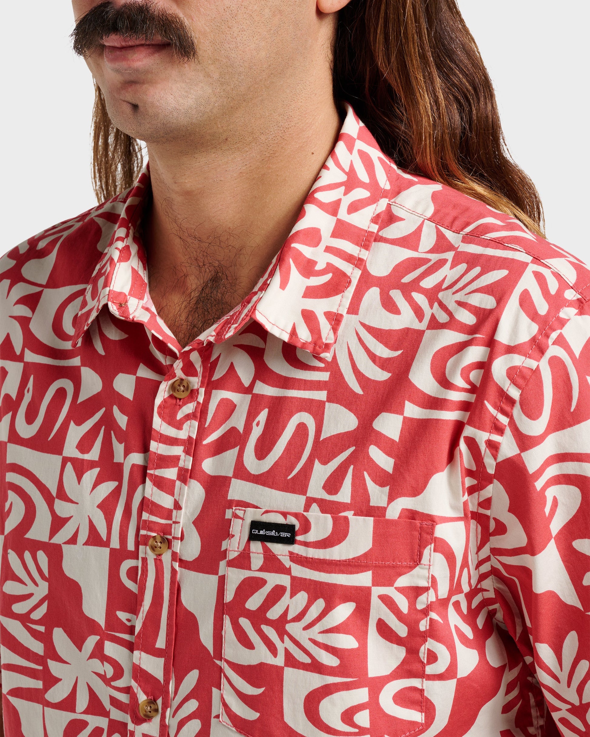 Terra Classic Stretch Short Sleeve Shirt - Mineral Red - Quick Silver