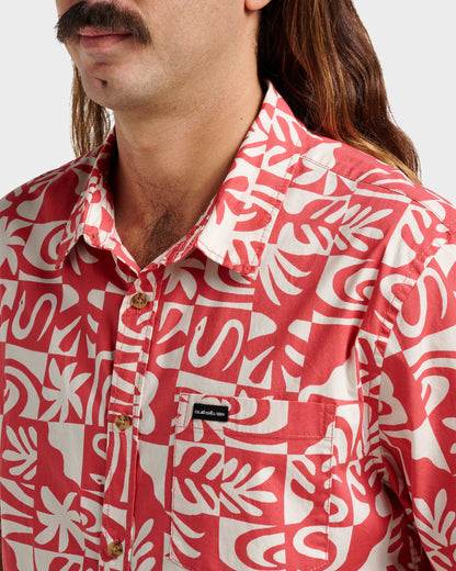 Terra Classic Stretch Short Sleeve Shirt - Mineral Red - Quick Silver