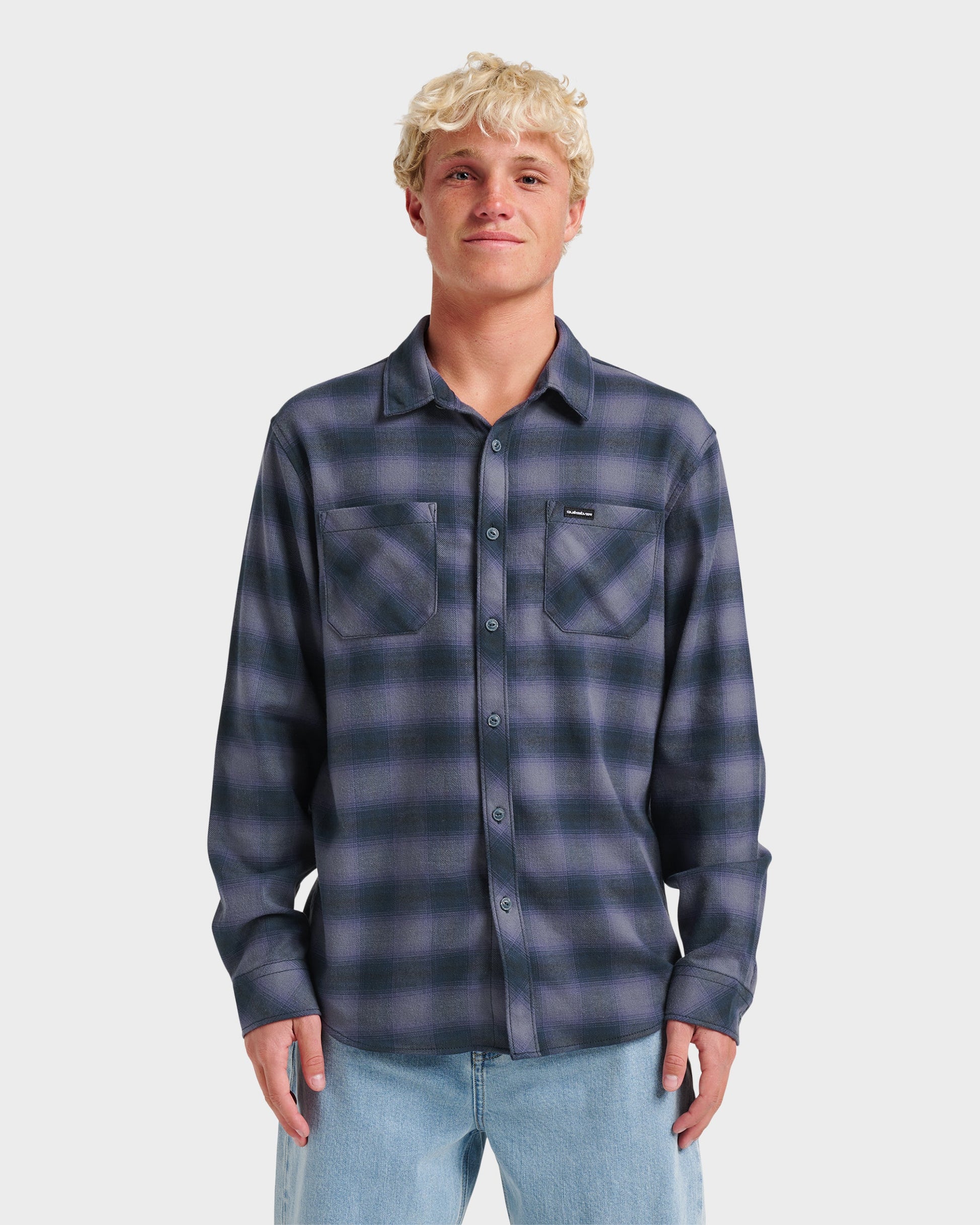 Terrace Stretch Flannel Shirt - Phantom - Quick Silver