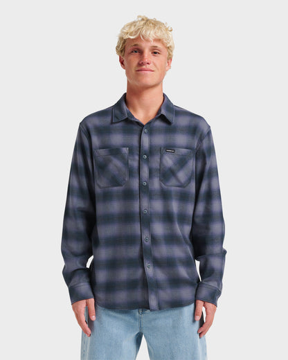 Terrace Stretch Flannel Shirt - Phantom - Quick Silver