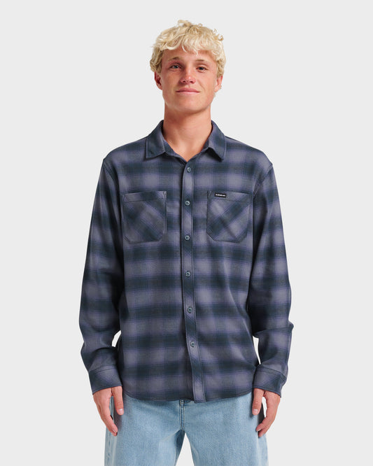 Terrace Stretch Flannel Shirt - Phantom - Quick Silver