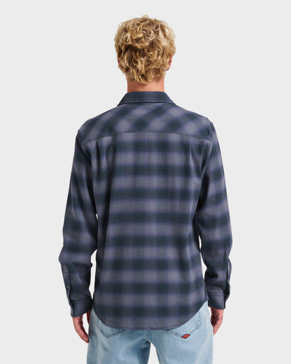 Terrace Stretch Flannel Shirt - Phantom - Quick Silver