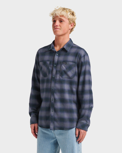 Terrace Stretch Flannel Shirt - Phantom - Quick Silver
