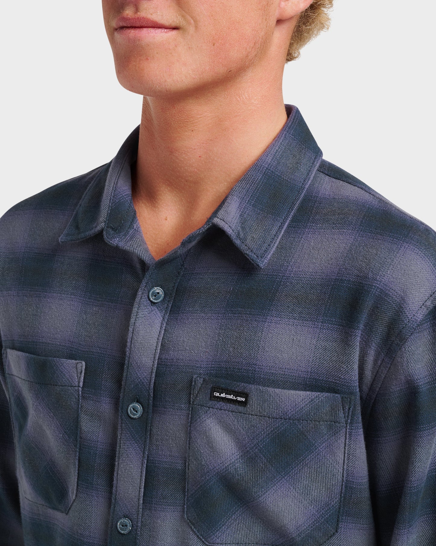 Terrace Stretch Flannel Shirt - Phantom - Quick Silver