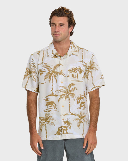 Waterman Off The Grid Shirt - Bone White - Quick Silver
