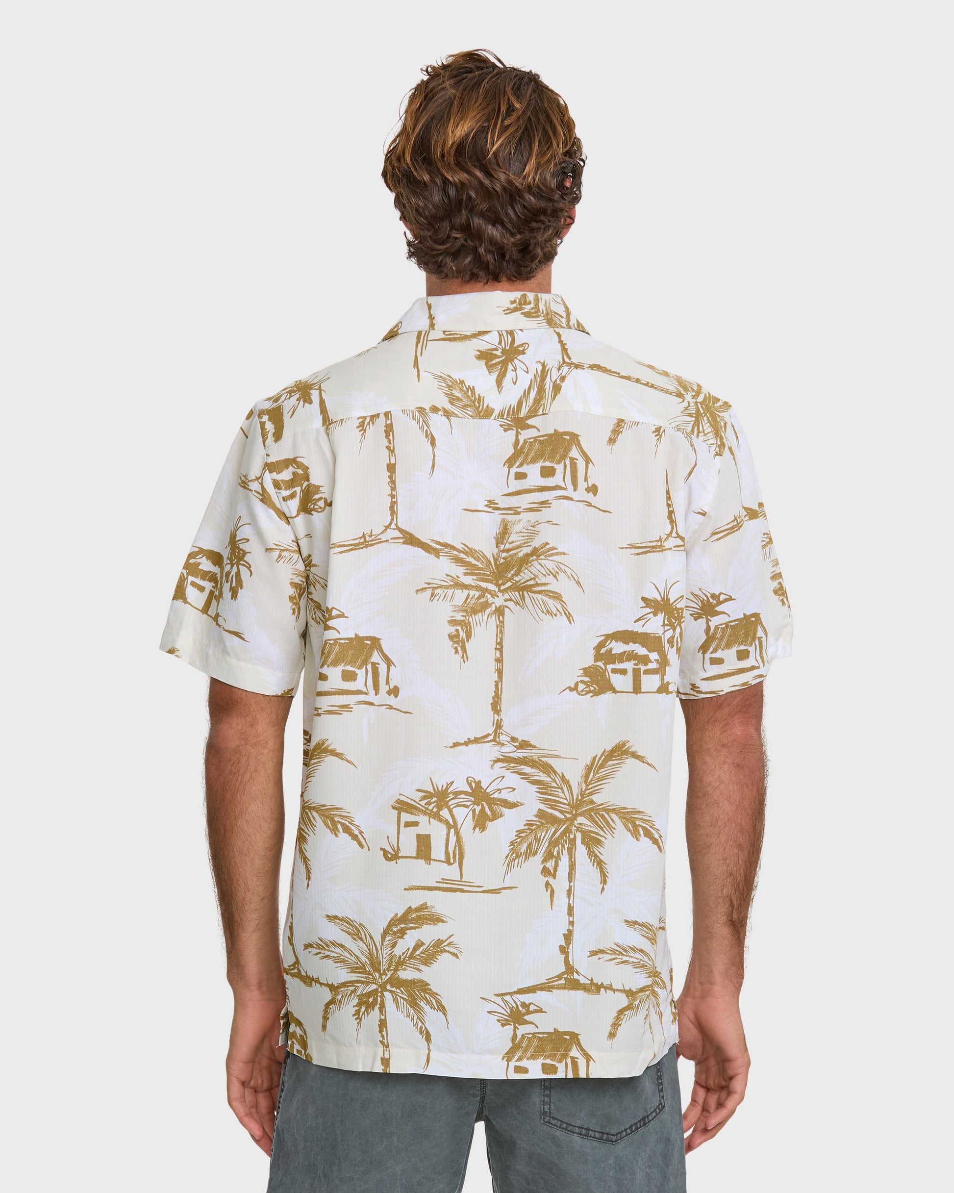 Waterman Off The Grid Shirt - Bone White - Quick Silver