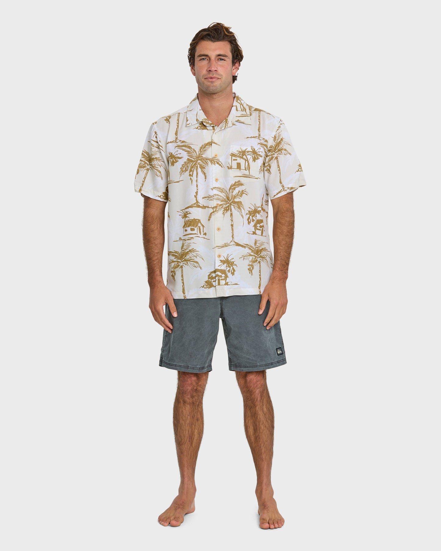 Waterman Off The Grid Shirt - Bone White - Quick Silver