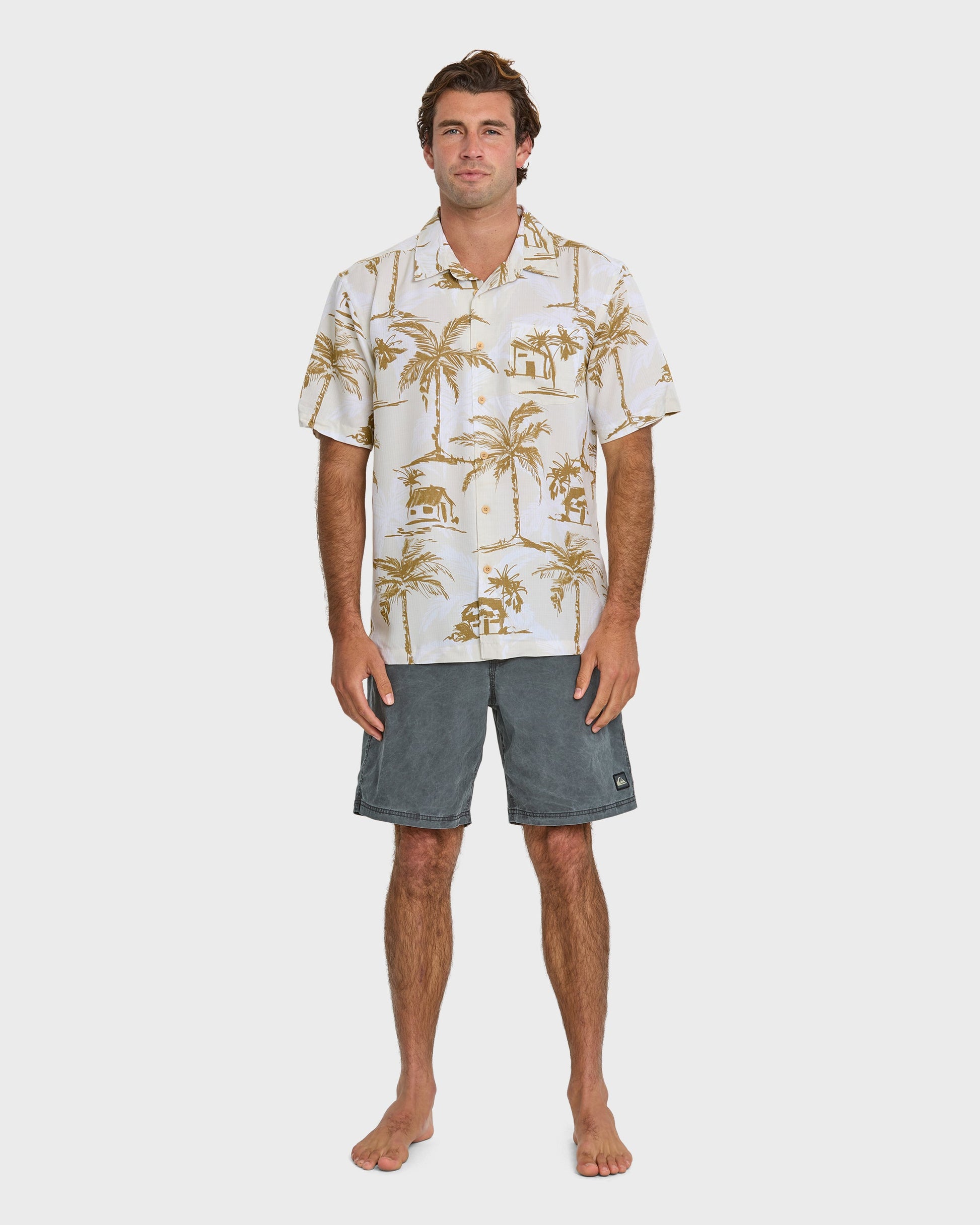 Waterman Off The Grid Shirt - Bone White - Quick Silver
