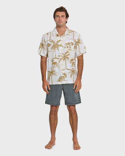 Waterman Off The Grid Shirt - Bone White - Quick Silver