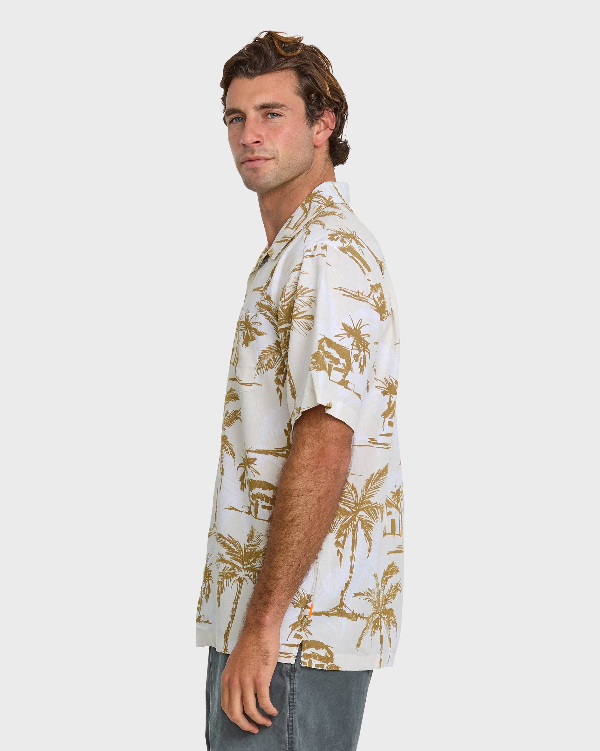 Waterman Off The Grid Shirt - Bone White - Quick Silver