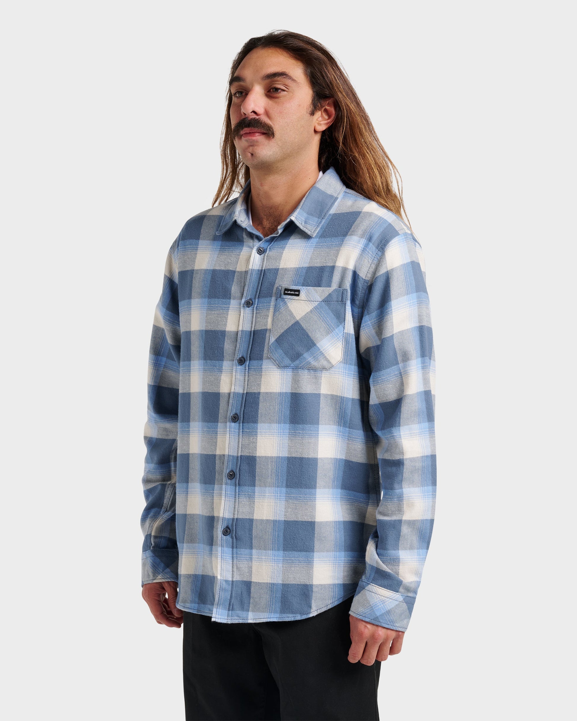 Penmar Check Flannel Shirt - China Blue - Quick Silver