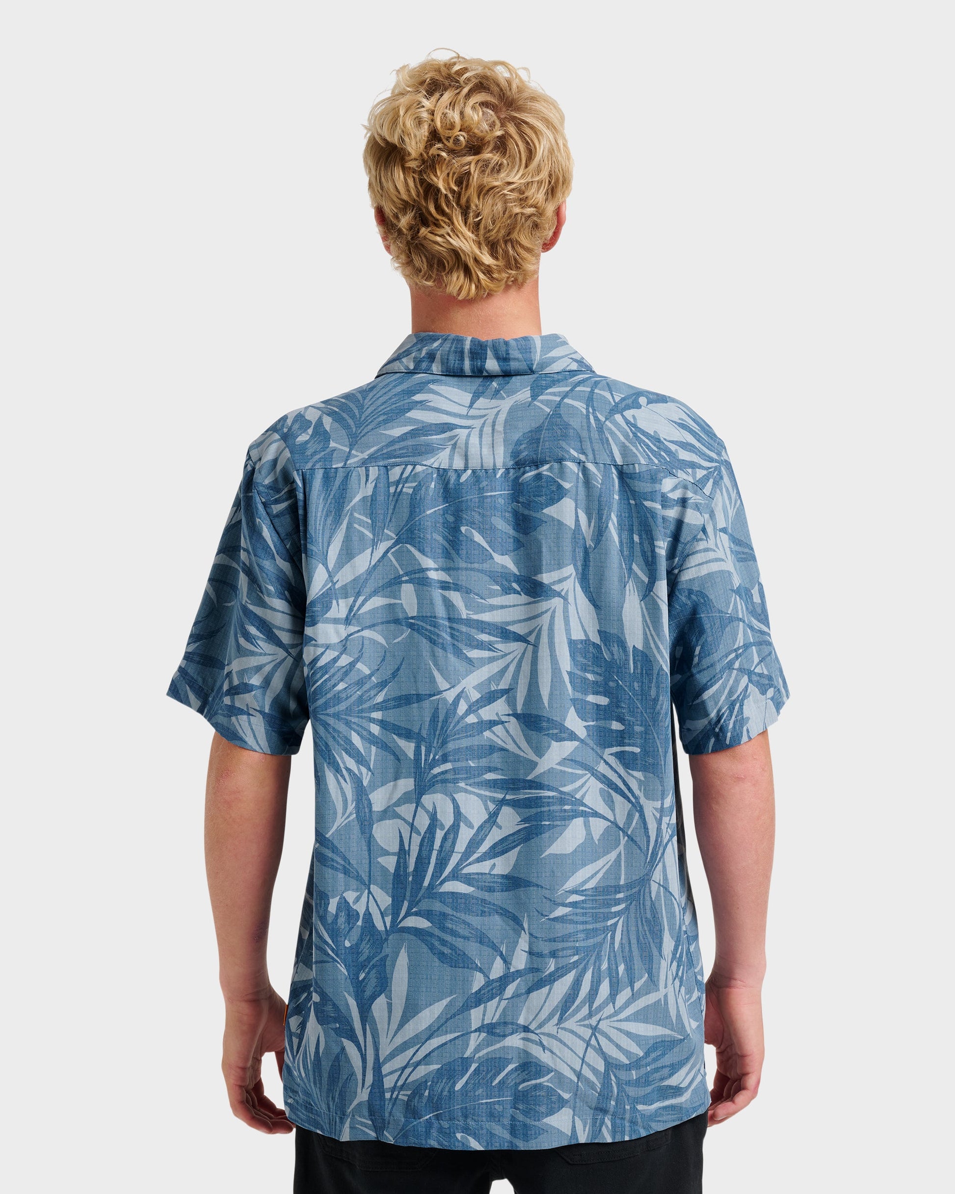 Waterman Botanical Short Sleeve Shirt - Midnight Navy - Quick Silver