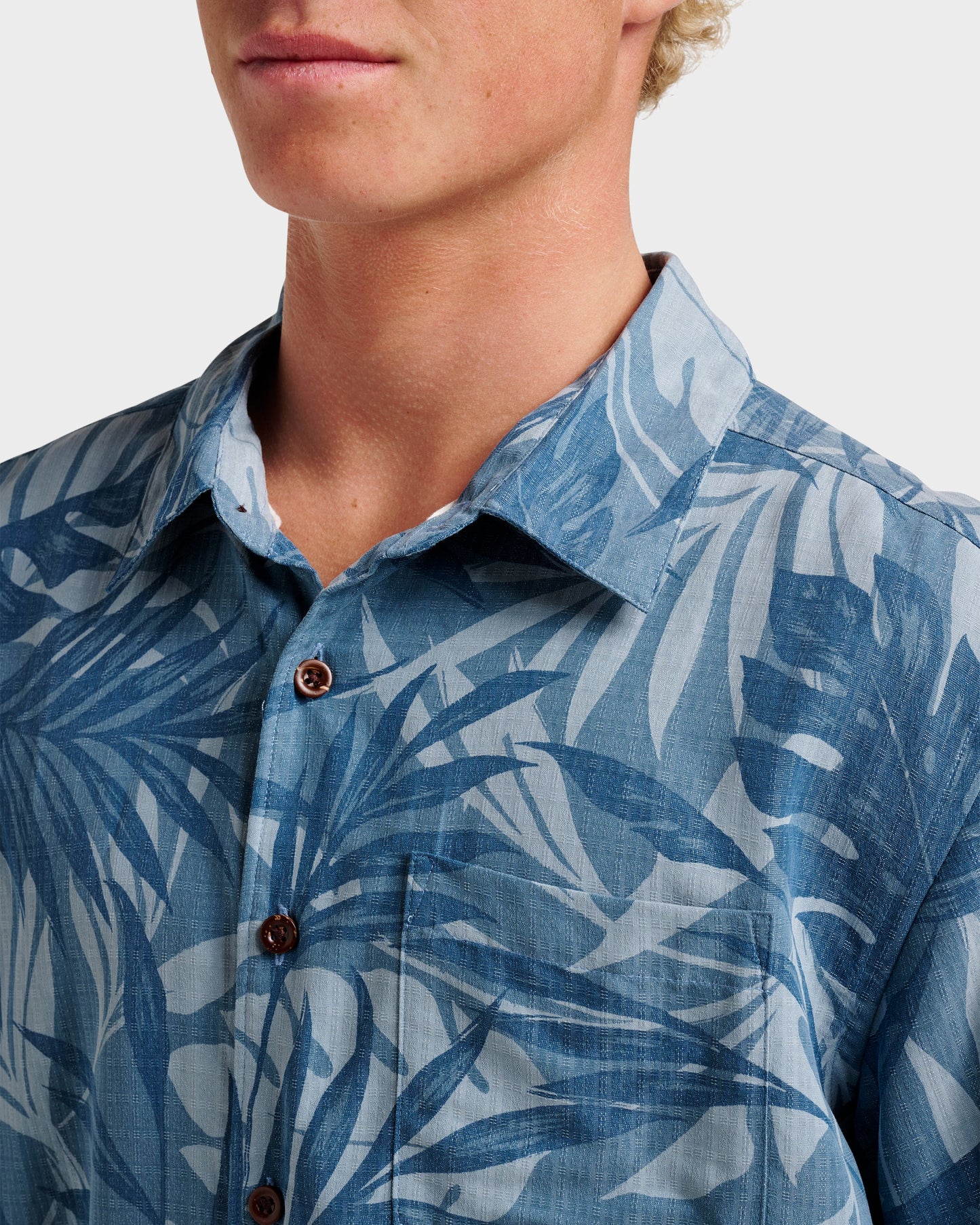 Waterman Botanical Short Sleeve Shirt - Midnight Navy - Quick Silver