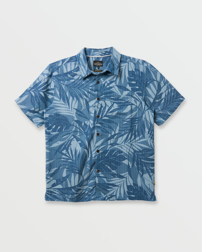 Waterman Botanical Short Sleeve Shirt - Midnight Navy - Quick Silver