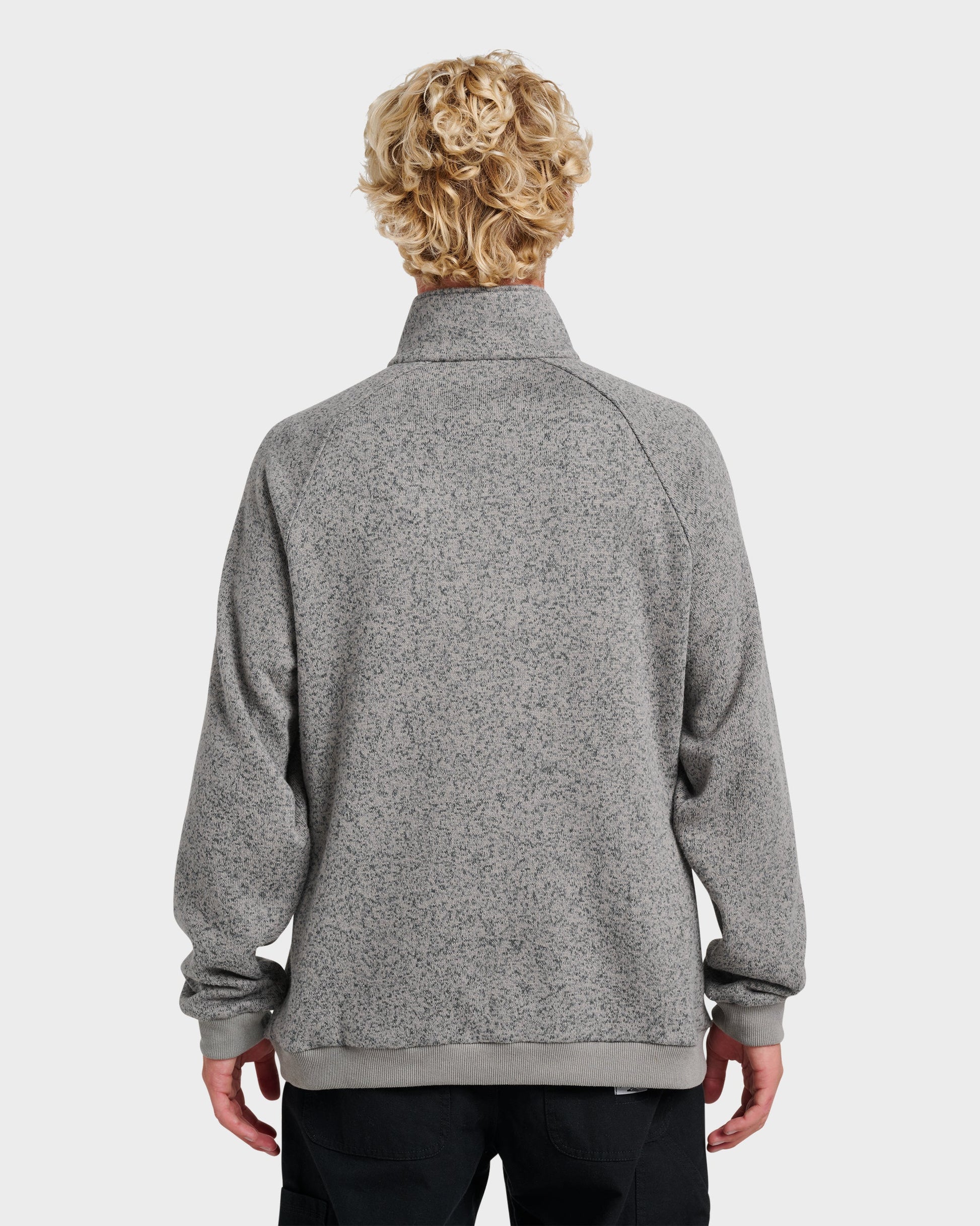 Keller Half Zip Mock Sweatshirt - Smoked Gray Heather - Quick Silver