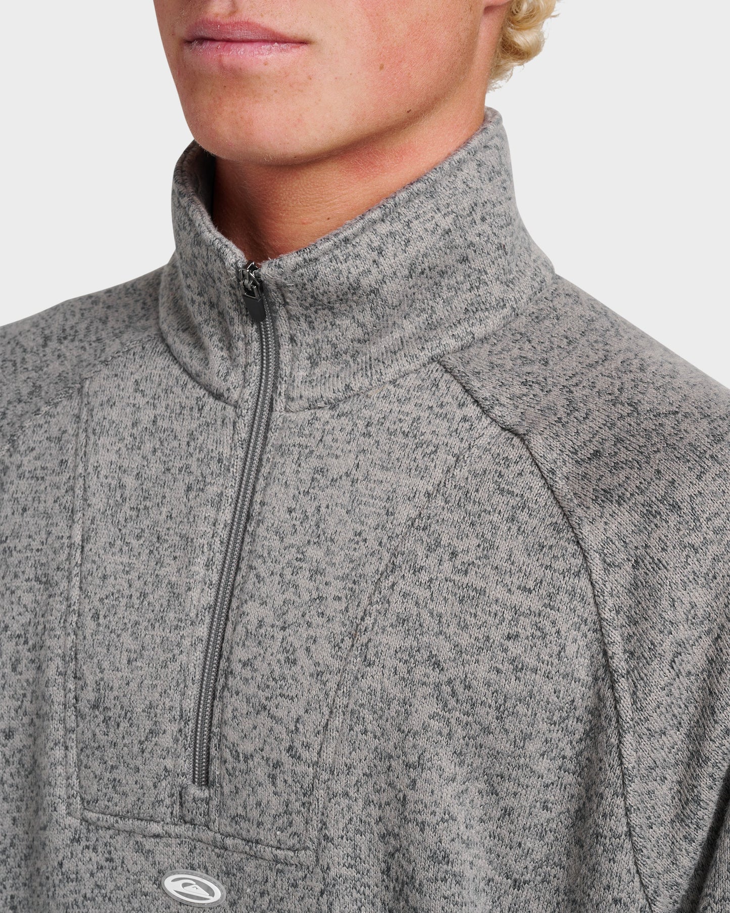 Keller Half Zip Mock Sweatshirt - Smoked Gray Heather - Quick Silver