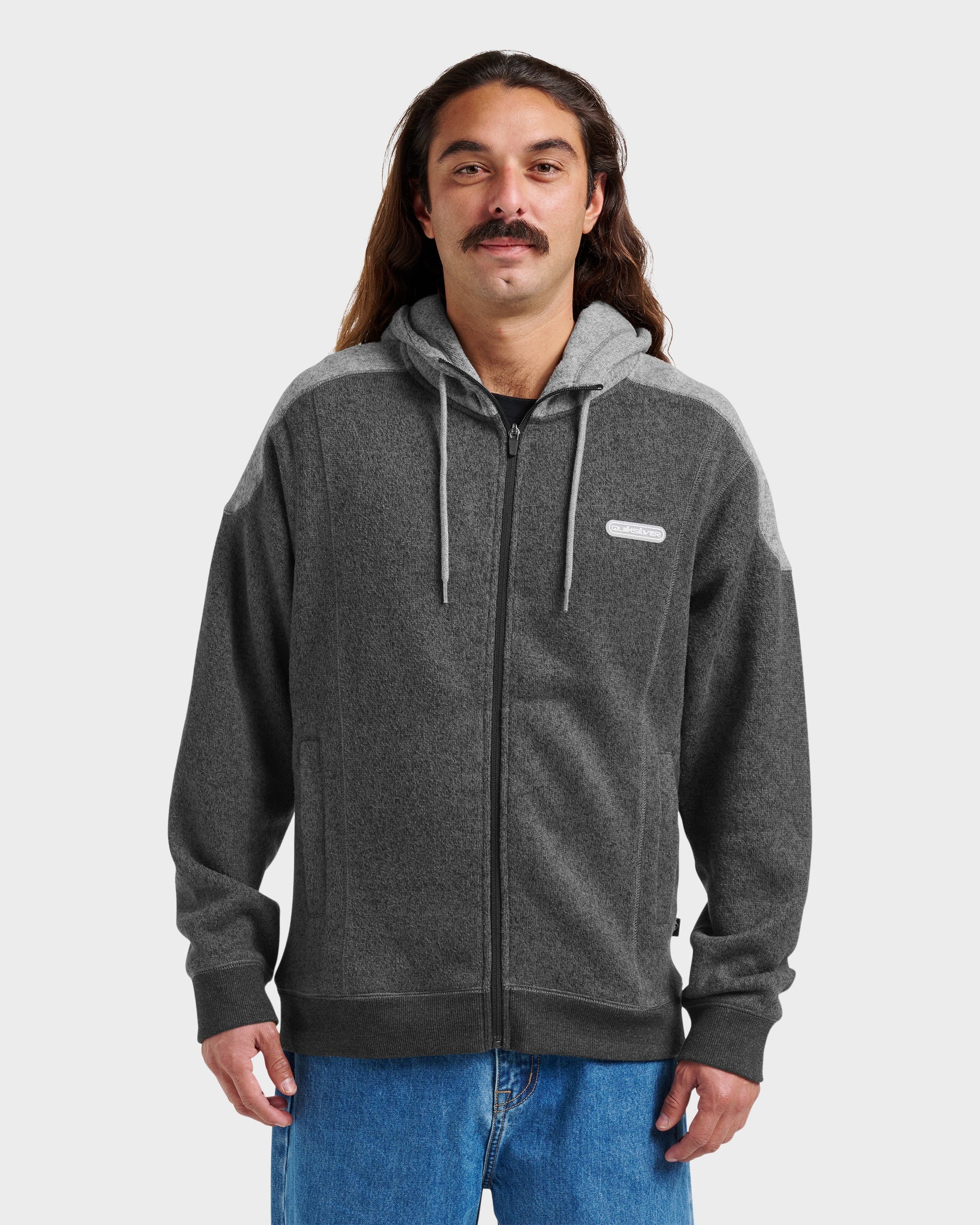 Keller Zip Hoodie - Black Heather - Quick Silver