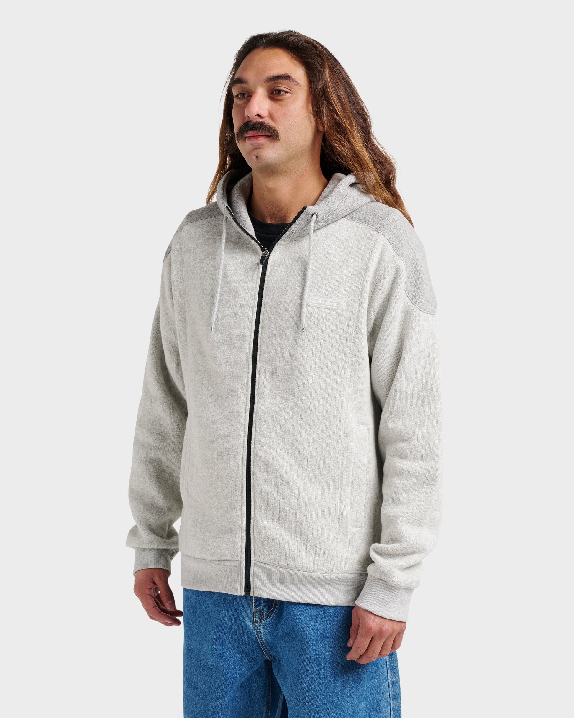 Keller Zip Hoodie - Light Gray Heather - Quick Silver