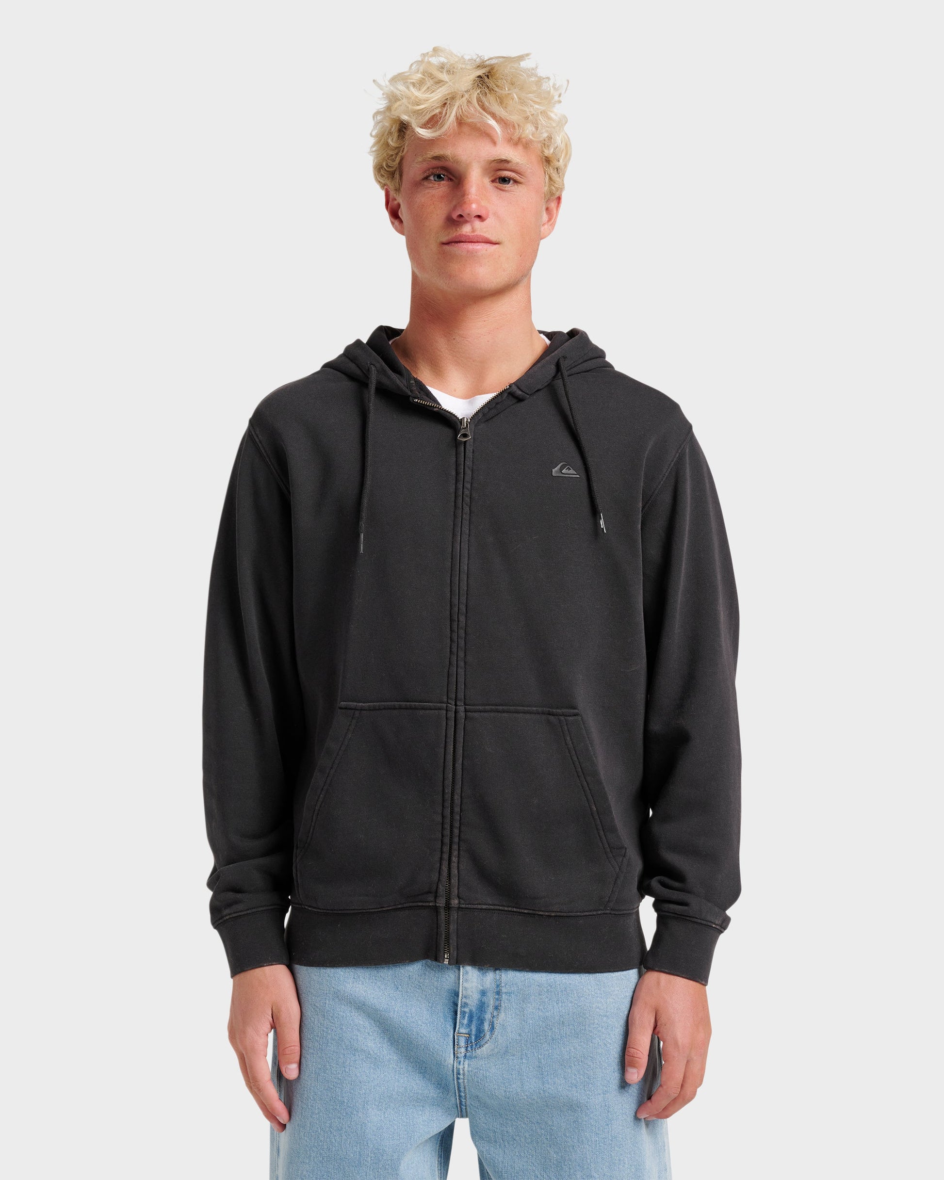 Saltwater Full Zip Hoodie - Black - Quick Silver