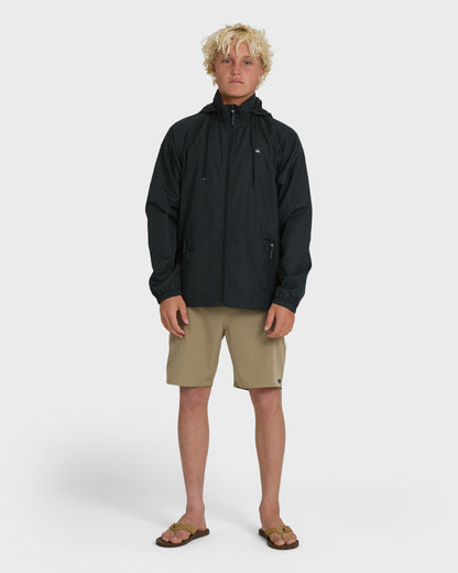 Waterman Shell Shock Water-Resistant Windbreaker - Black - Quick Silver