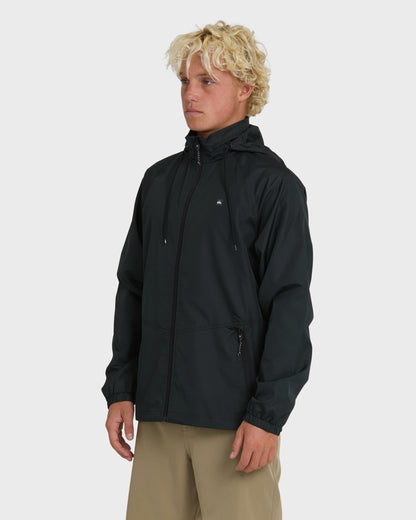 Waterman Shell Shock Water-Resistant Windbreaker - Black - Quick Silver