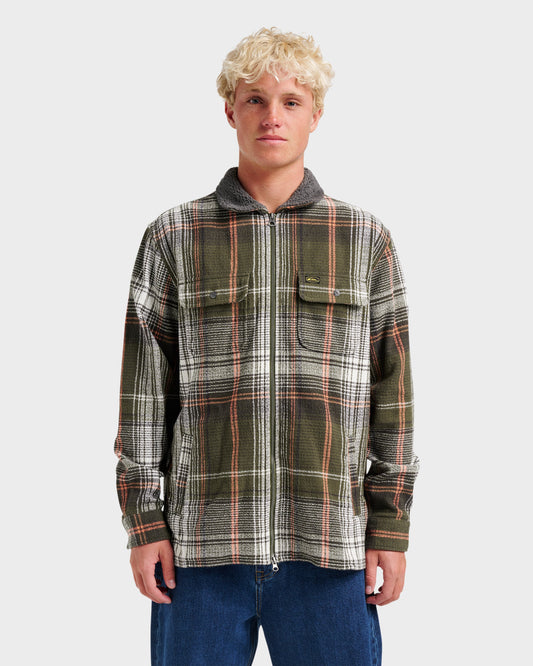 Campo Zip Flannel Shirt - Grape Leaf - Quick Silver