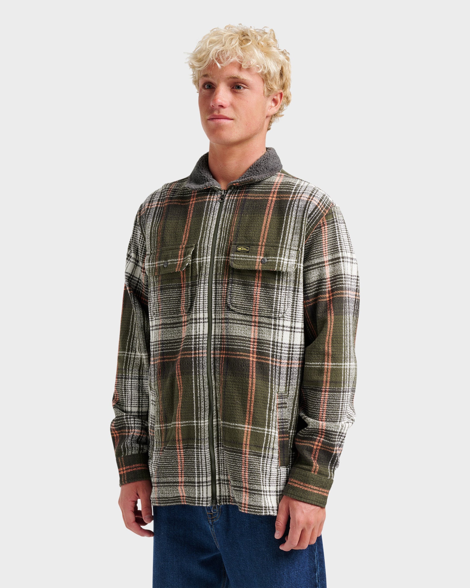 Campo Zip Flannel Shirt - Grape Leaf - Quick Silver