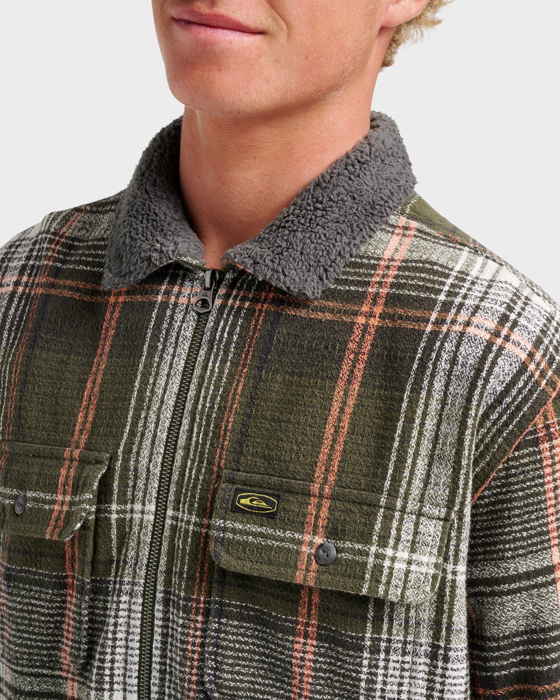 Campo Zip Flannel Shirt - Grape Leaf - Quick Silver