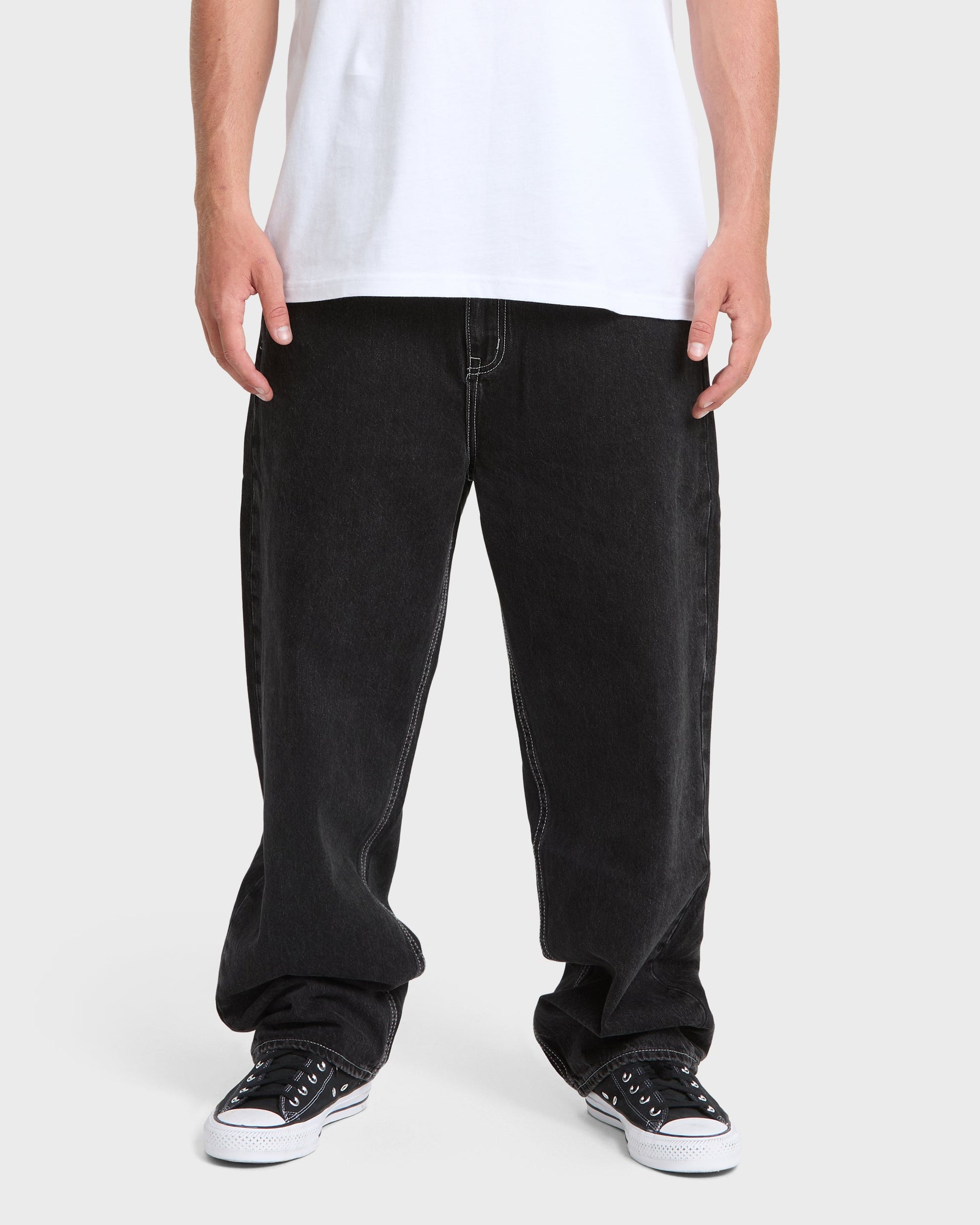 Baggy Denim Pants - Black Wash - Quick Silver