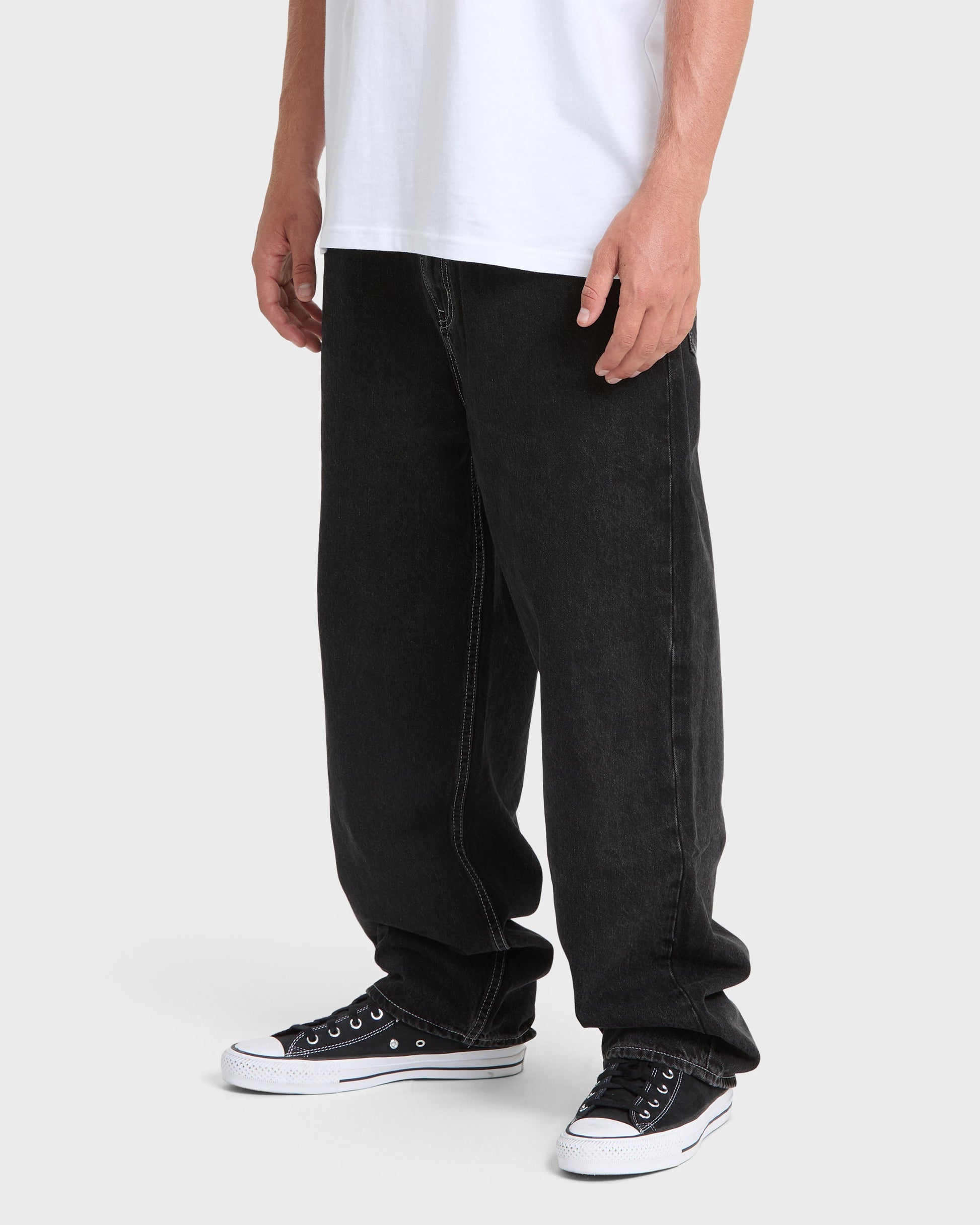 Baggy Denim Pants - Black Wash - Quick Silver