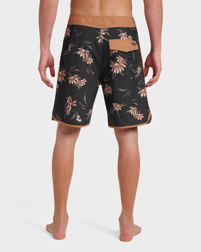 Surfsilk Costal Flora 19" Boardshorts - Black - Quick Silver