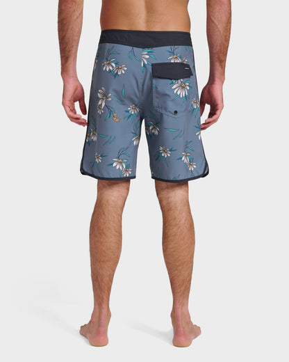 Surfsilk Costal Flora 19" Boardshorts - China Blue - Quick Silver