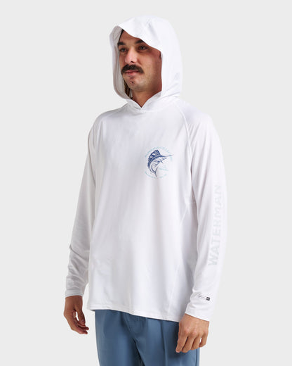 Waterman Marley Hooded Surf Tee - White - Quick Silver