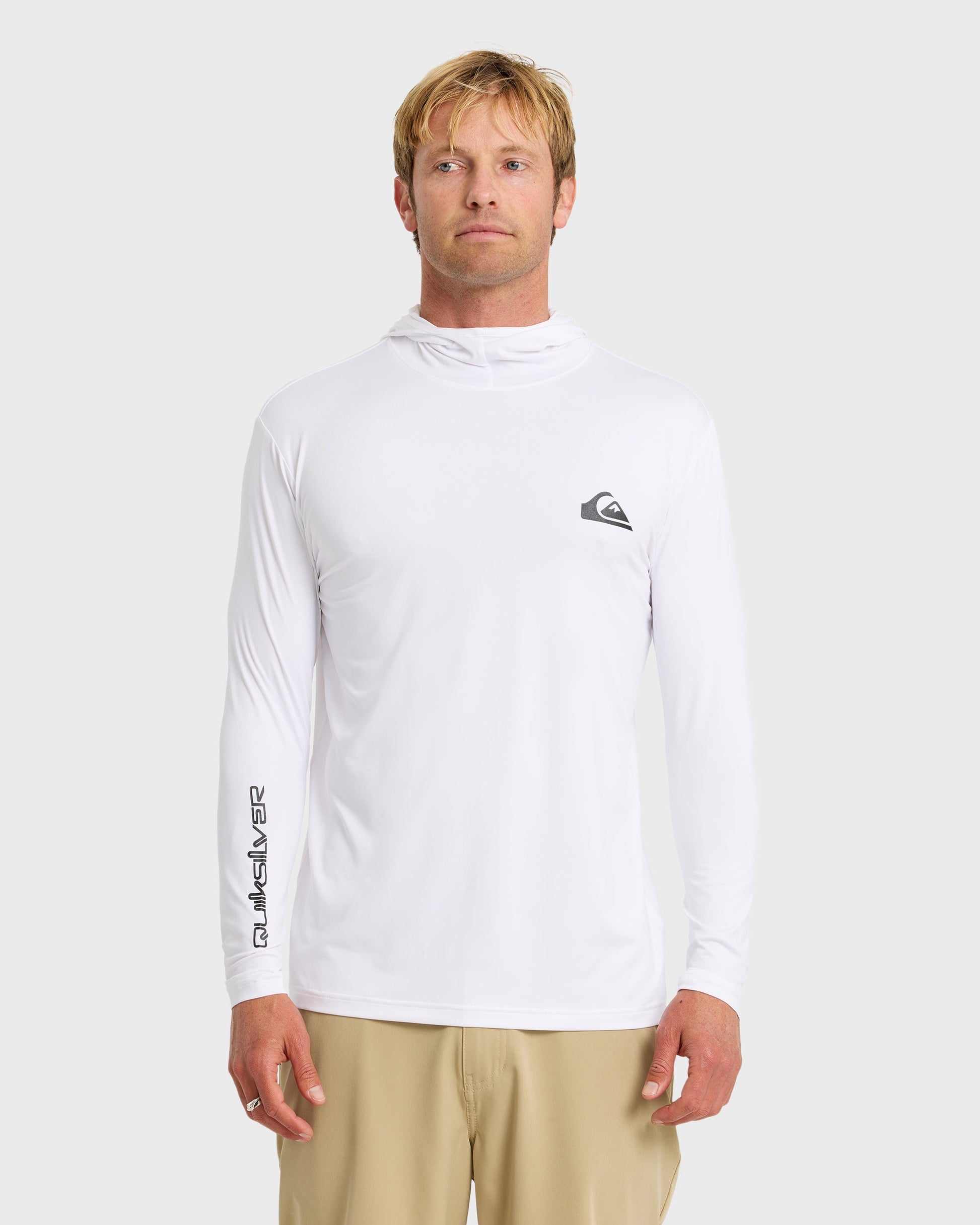 Everyday Hooded Surf Tee - White - Quick Silver