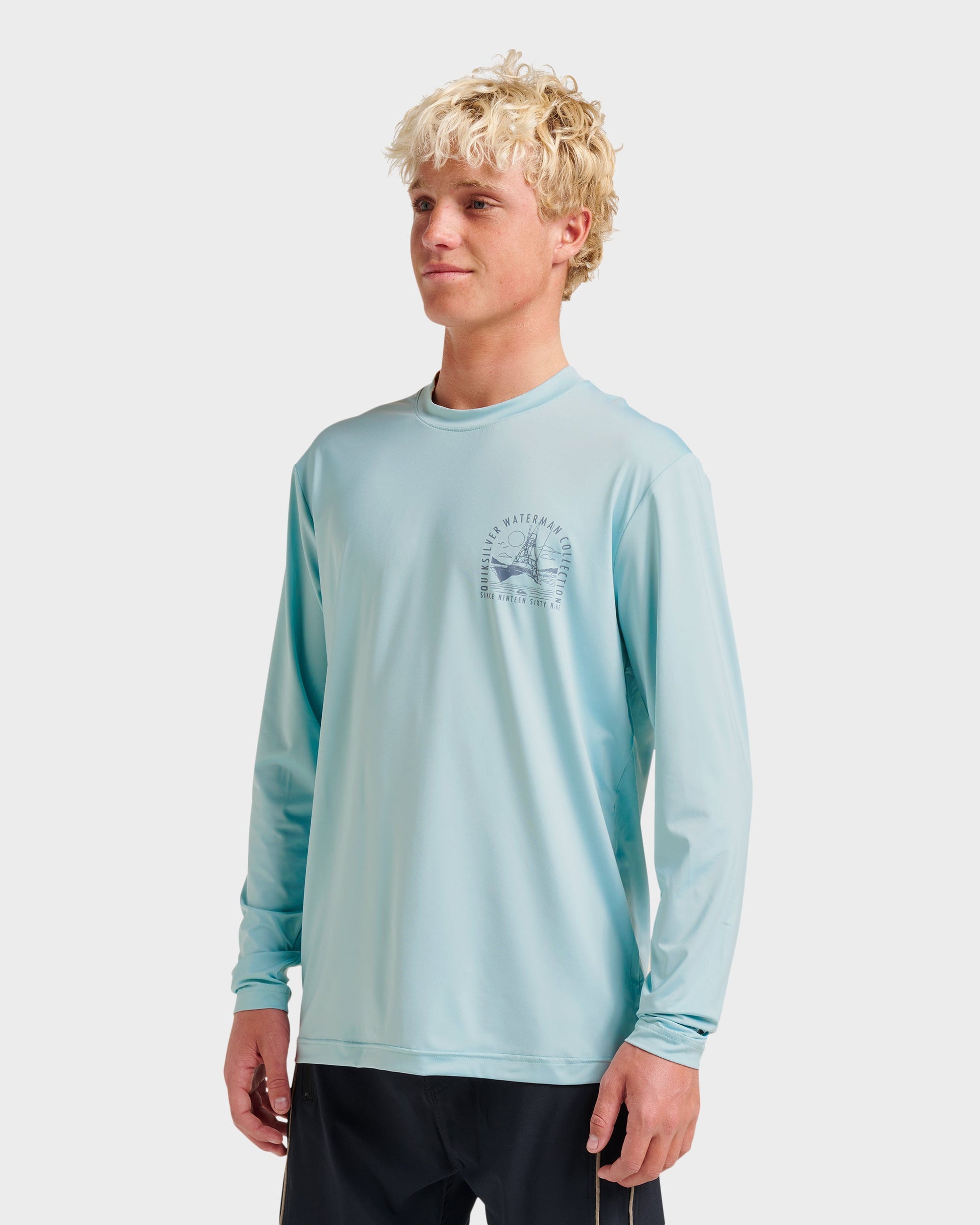 Waterman Coolbreeze Long Sleeve Surf Tee - Sterling Blue - Quick Silver