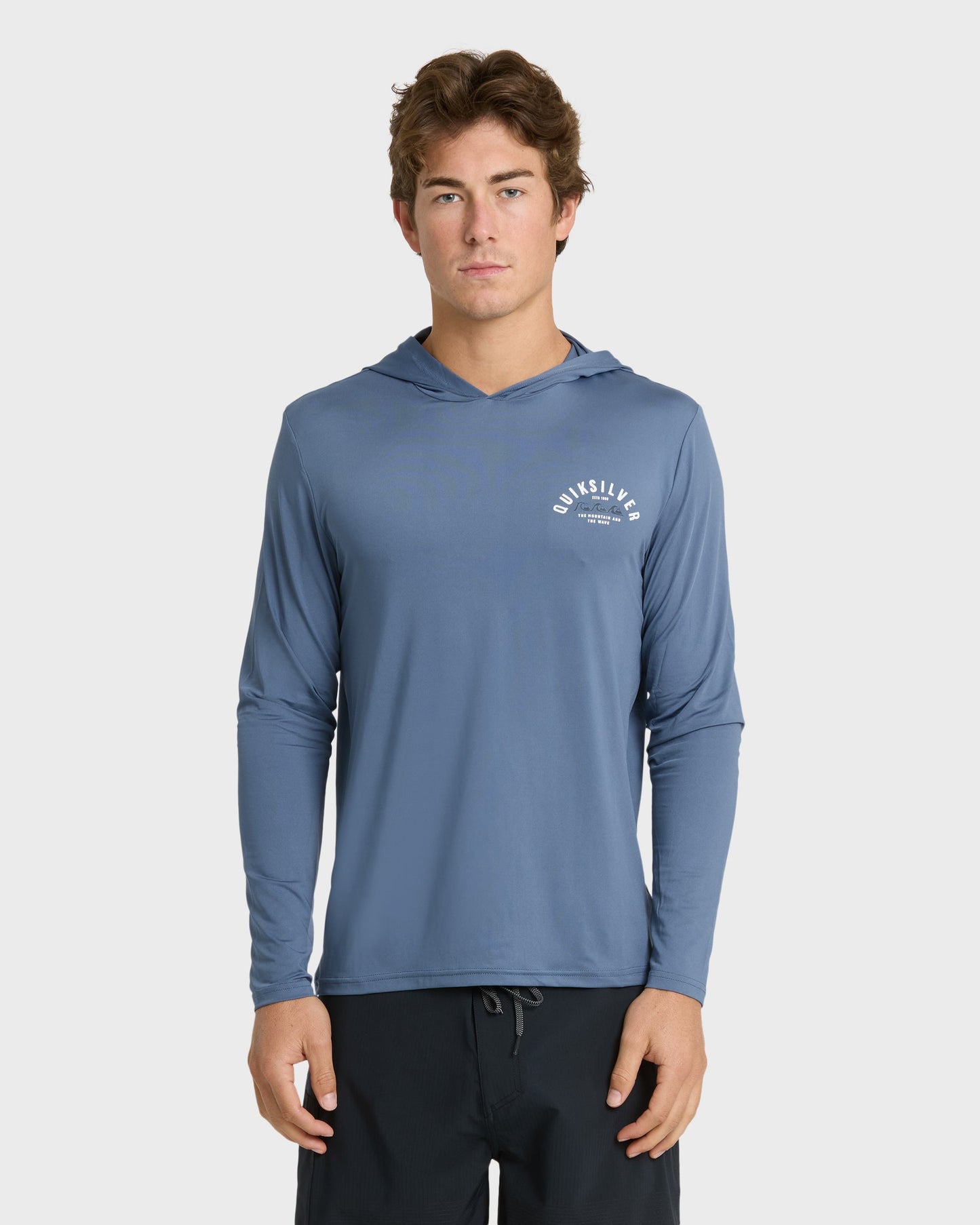 Lookup Long Sleeve Sun Hooded Rashguard - Seaport - Quick Silver
