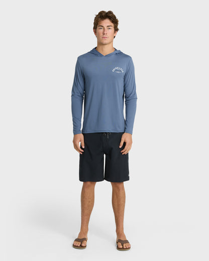 Lookup Long Sleeve Sun Hooded Rashguard - Seaport - Quick Silver