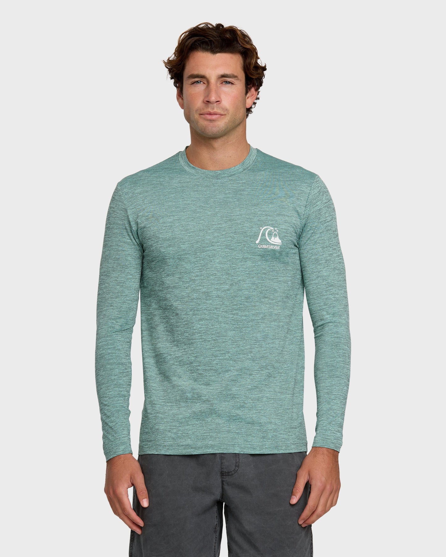 DNA Logo Surf Long Sleeve Surf Tee - Jade Heather - Quick Silver