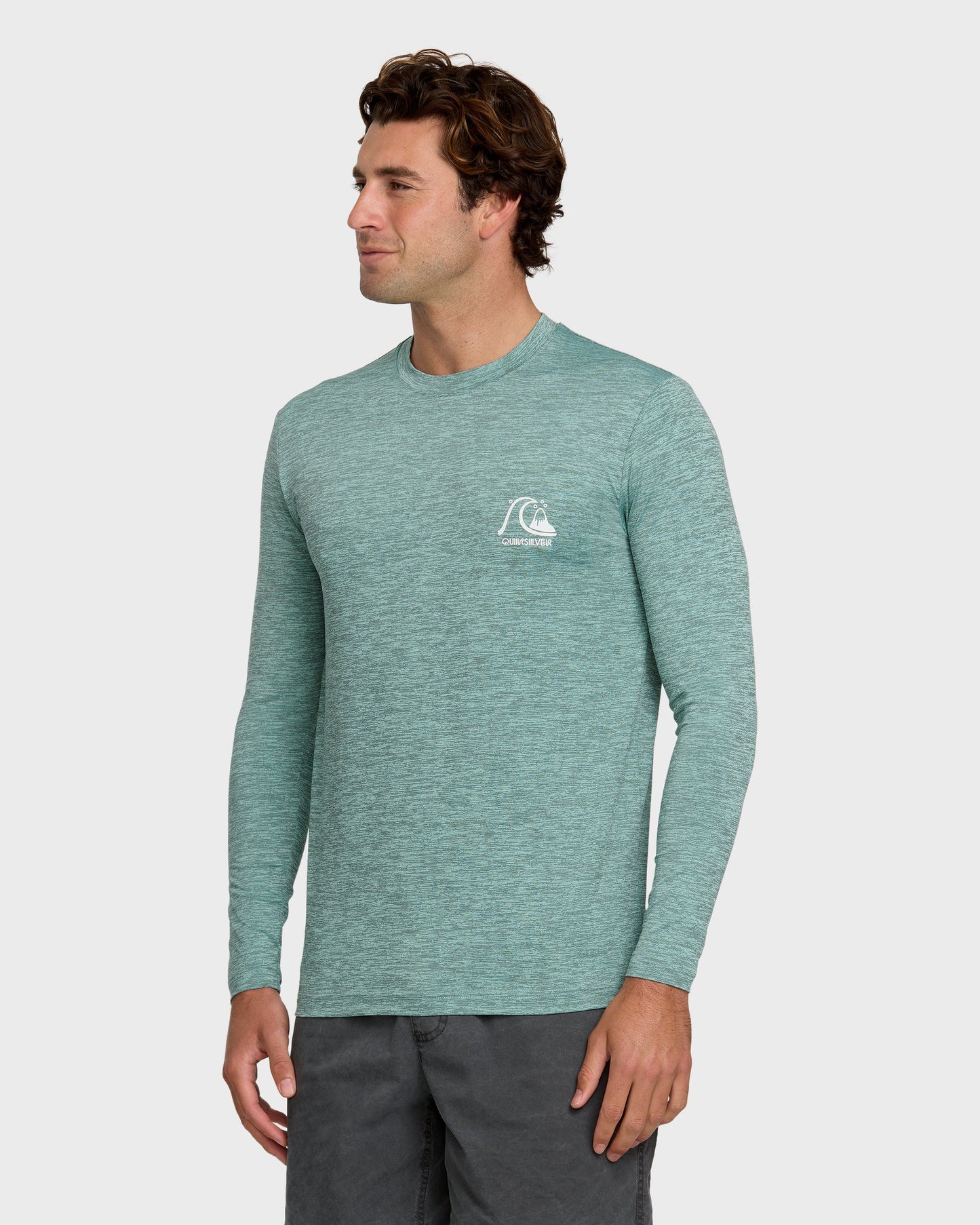 DNA Logo Surf Long Sleeve Surf Tee - Jade Heather - Quick Silver