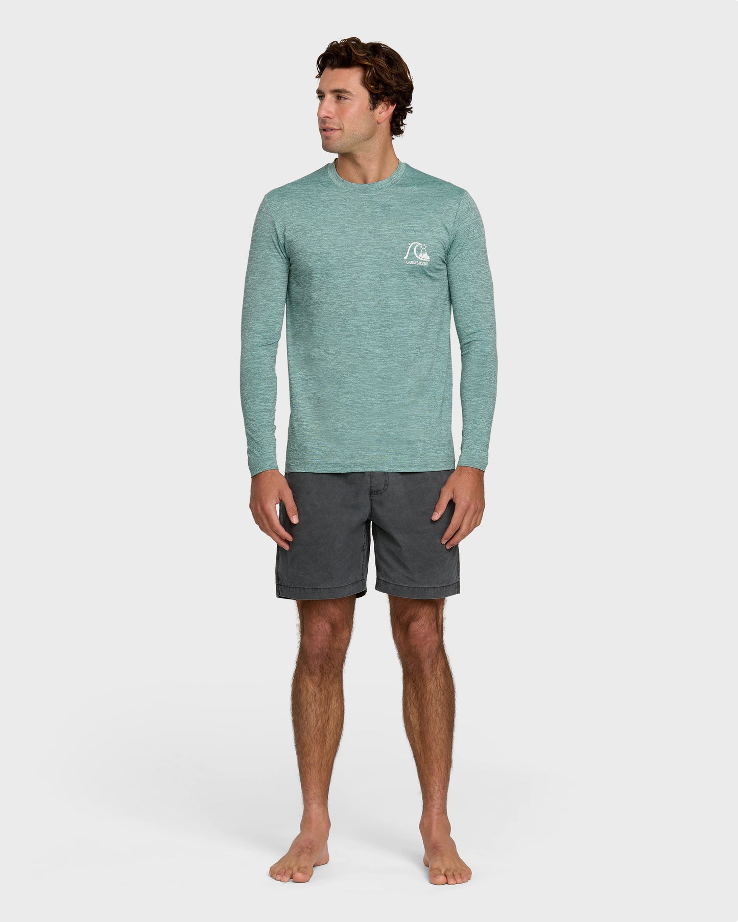 DNA Logo Surf Long Sleeve Surf Tee - Jade Heather - Quick Silver