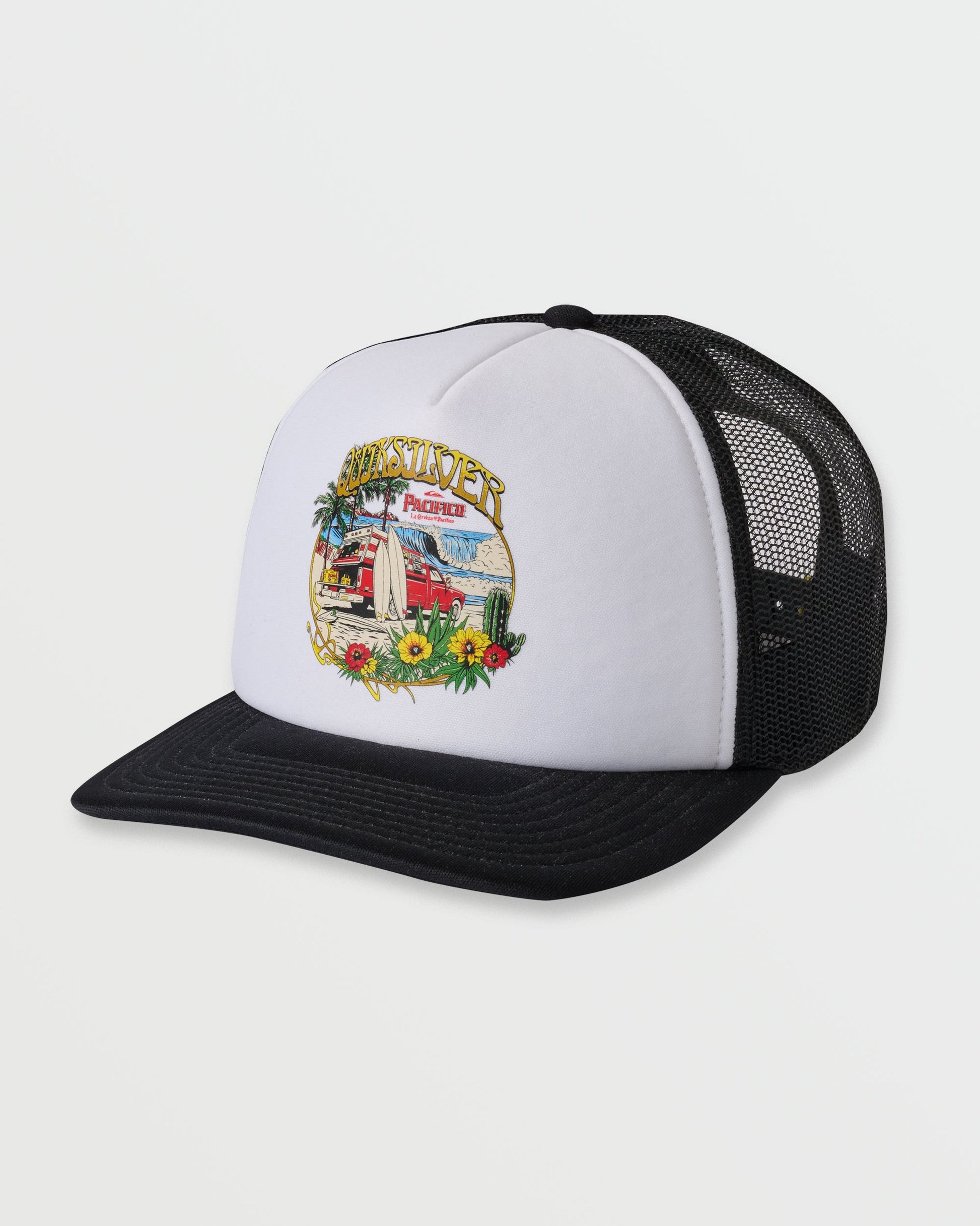 Quiksilver x Pacifico Baja Beach Trucker Hat - White - Quick Silver