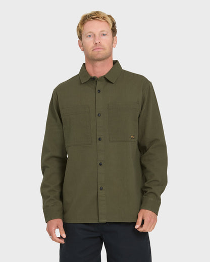 Heron Long Sleeve Shirt - Grape Leaf - Quick Silver