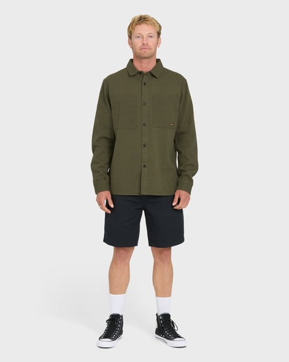 Heron Long Sleeve Shirt - Grape Leaf - Quick Silver